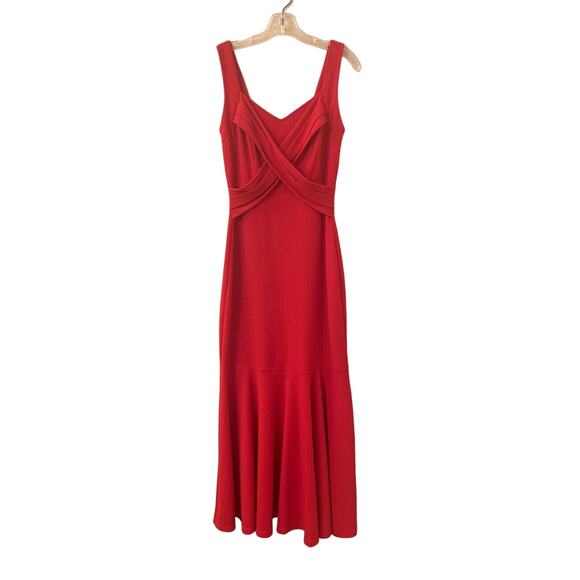 Candalite Long Red Dress, Crossover Bodice, Bodycon, Size Small - Picture 1 of 8